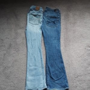 2 pairs of American eagle jeans